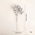 Silver glitter Christmas berry stem decoration for holiday wreaths and festive arrangements - Silver