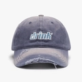 Vintage washed baseball cap in distressed grey-blue with embroidered drink lettering - Adjustable / Grey Blue