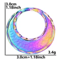 Detalle del colgante de medialuna de 3,0 cm con baño de arcoíris y peso de 3,4 g - Arcoíris