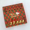 6-piece gold Christmas spoons set with star pendants in a red and green gift box - Silver / 410 Star Pendant Spoon 6-piece Set [red Box]