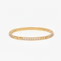 Luxury gold-plated stainless steel bangle with pavé-set round cubic zirconia stones - Gold Full Zirconia Round Bangle (KD1258)