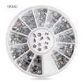Silver alloy nail charms in mixed shapes including stars and hearts in a carousel box - Silver Irregular Patches Set (sp0042)