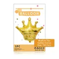 Palloncino a corona dorata 70x75cm per decorazione di compleanno in pacchetto retail - Corona Oro Media (Confezione Singola)
