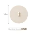 Coperchio per tazza in silicone bianco crema da 9,8 cm con manico termoisolante - Coperchio per tazza / Diametro 9,8 cm / Bianco Sporco
