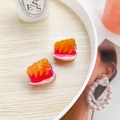 Mini shell acrylic hair clips in vibrant orange-yellow gradient for kids and girls - Orange Conch (Pair)