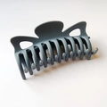 12cm large dark gray matte bow hair claw clip for thick hair with non-slip finish - Gray