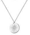 Silver stainless steel necklace featuring a sunburst and evil eye pendant charm - Evil Eye/Sunburst / Silver