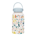 650ml wide-mouth vacuum insulated bottle in cream with colorful terrazzo print - Terrazzo Texture Style