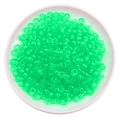 Transparent green acrylic pony beads for DIY bracelets displayed in a white bowl - 100 Pieces/Pack (9x6mm) / Light Green