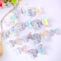 3D laser butterfly wall stickers with hollow design for spring party and wedding decor - Single Layer-Iridescent Silver