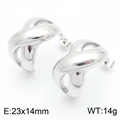 Orecchini a nodo infinito in argento lucido, acciaio inossidabile 23x14mm stile moderno - Stile Acciaio (KE114908-K)