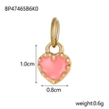 Pink enamel heart charm with gold metal edges, size 1.0x0.8cm for DIY jewelry making - Gold Base Rose Pink Heart Pendant