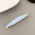 Clip de pelo minimalista de acetato azul claro con base de metal dorado y grabado - Azul Cielo Ovalado