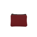Minimalist red canvas coin purse with black zipper and high-quality fabric texture - Ruby