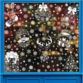 Stickers de Noël blancs pour vitres avec Père Noël, rennes et flocons de neige - Lot de 8 BQ(472-479)