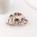 Grande pince à cheveux en acétate avec motif écaille de tortue et style rétro français - Blanc Violet Mixte (Marbre Marron Beige)