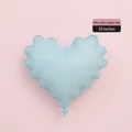 Light blue 20 inch heart shaped foil balloon with scalloped edges for party decor - 20-inch Scalloped Heart Macaron Blue