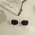 Kids oval sunglasses in white frame with UV400 protection for boys and girls - White
