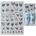 Laser holographic butterfly nail art stickers with star designs for manicure decoration - STZ-X038 Holographic Iridescent Butterfly
