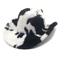 Chapeau de cowboy en peluche à imprimé vache noir et blanc avec bord large pour l'hiver - M (56-58cm) / Vache Noire