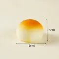 Squeeze PU foam bun toy with a yellow gradient finish, 4cm size for stress relief - 4cm Small Roasted Bun (with Bread Buckle)