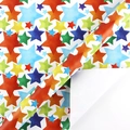 Colorful star pattern gift wrapping paper roll with vibrant multicolored stars - Pentagram / 50cm x 70cm
