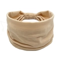 Bohemian wide elastic headband for women in soft apricot stretchy knit fabric - Off-white