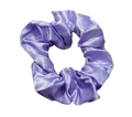 Pale purple oversized satin scrunchie with a glossy silk-like finish and soft pleats - Lavender