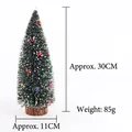 Mini albero di Natale da 30 cm con palline colorate e base in legno naturale - Albero di Natale Floccato da 30 CM
