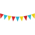 Pancarta Happy Birthday tema circo con banderines brillantes de colores para fiestas - Banderín Triangular de Color Brillante