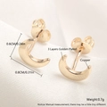 Minimalist golden crescent moon stud earrings in 3 layers gold plated copper finish - Crescent Moon (ED10-1) / Gold