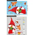 Pegatinas navideñas para ventanas de Papá Noel y renos con medidas detalladas - Pegatina Estática de Color-BQ055