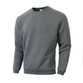 Slim fit dark gray crewneck sweatshirt for men with quilted square texture pattern - Dark Gray