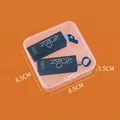 Transparent orange square plastic storage box with secure buckle lid, size 8.5x8.5x3.5cm - 8.5*8.5*3.5cm