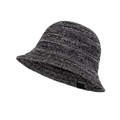 Cappello da pescatore da donna in maglia grigia e beige con trama a uncinetto e dettaglio - M (56-58cm) / grigio scuro