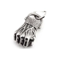 Fist shaped pendant in antique silver finish for men's fitness stainless steel necklace - Powerful Veined Fist (D0801) / Pendant Only