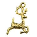 Pendentif renne courant en or antique avec motifs en relief pour bijoux DIY - 1pc Cerf 14x20mm
