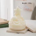 White star-topped pillar scented candle with bow relief 12cm height variant - Star Top Wave Bow(71) / Cream White