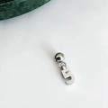 Polished silver number 5 charm pendant for DIY necklace on white background - Number Pendant (5) / Silver
