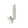 Polished silver stainless steel letter J pendant with dual loops for DIY jewelry - Letter J / Steel