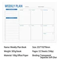A4 Weekly planner notebook with 52 sheets of 100g offset paper and soft glue binding - Glue Binding Weekly Plan - Style A