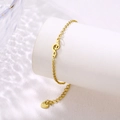 Pulsera de notas musicales en acero inoxidable dorado con colgante de clave de sol fina - Estilo Dorado (XLJ154)