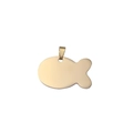 Polished gold finish fish shaped titanium steel dog tag pendant accessory - 38*25*1.8mm / Gold Fish Shape