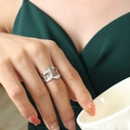 Minimalistischer Gliederring in poliertem Silber für einen modernen Modestil - US 7 / Feste Öffnung / Silber