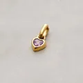 Goldener Herzanhänger mit hellem Amethyst lila Edelstein für Juni Geburtsstein - Juni Herzanhänger - Gold