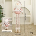 Gnome de Noël rose avec jambes extensibles montrant la comparaison de hauteur de fête - Père Noël Télescopique