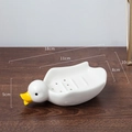 Porte-savon canard en ceramique mignon avec trous de drainage pour organisation de salle. - Canard / Blanc