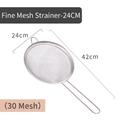 Stainless steel 24cm fine mesh strainer with 30-mesh density and long handle - Mesh Strainer - 24cm (30 Mesh)