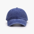 Berretto da baseball classico in cotone lavato blu scuro con design vintage a sei pannelli - Regolabile / Blu Reale