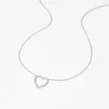 Elegante silberne Herz-Halskette mit Pavé-Zirkonia und feiner Kette für Damen - Herzform mit Zirkonia-Besatz (PD1338) / Silber (mit Zirkonia)
